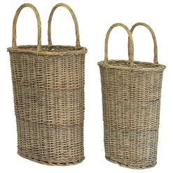 Best Kirklands Home Honey Wicker Tall Oval Baskets, Set of 2 Brown