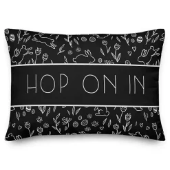 Sale Kirklands Home Hop On In Bunny Pattern Outdoor Throw Pillow