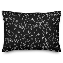Sale Kirklands Home Hop On In Bunny Pattern Outdoor Throw Pillow