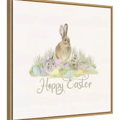 Best Kirklands Home Hoppy Easter Bunnies Framed Canvas Art Print