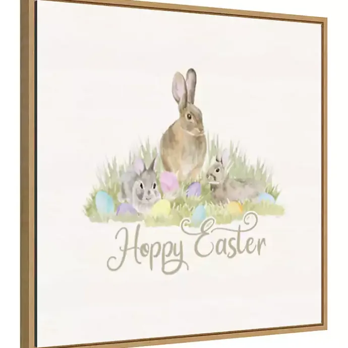 Best Kirklands Home Hoppy Easter Bunnies Framed Canvas Art Print