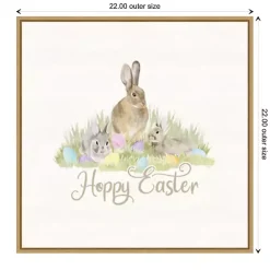 Best Kirklands Home Hoppy Easter Bunnies Framed Canvas Art Print