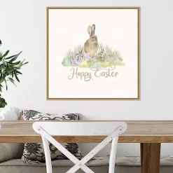Best Kirklands Home Hoppy Easter Bunnies Framed Canvas Art Print