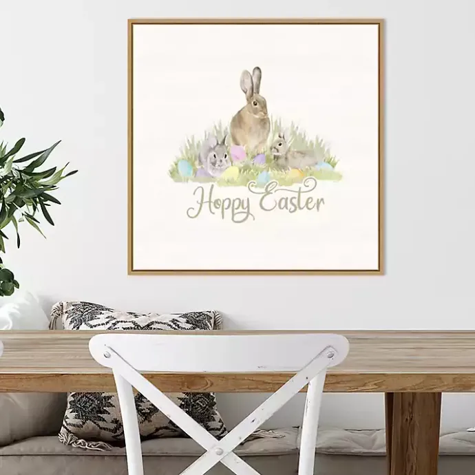Best Kirklands Home Hoppy Easter Bunnies Framed Canvas Art Print