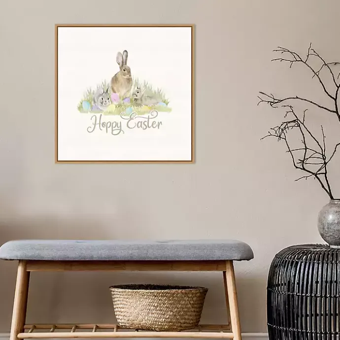 Best Kirklands Home Hoppy Easter Bunnies Framed Canvas Art Print