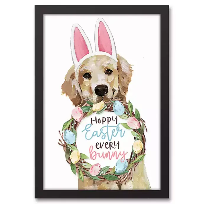 Clearance Kirklands Home Hoppy Easter Puppy Framed Canvas Print