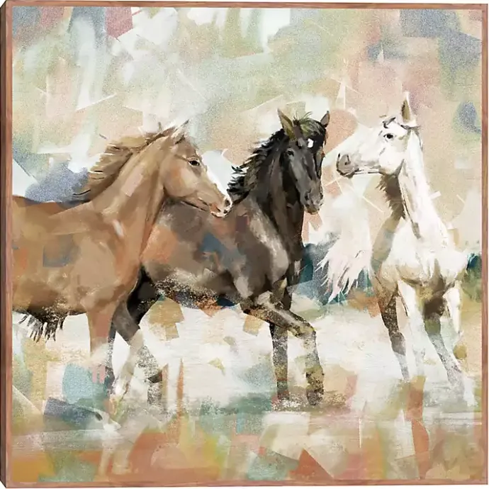 Kirklands Home Horse Country Framed Canvas Art Print Brown