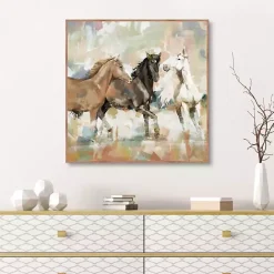 Kirklands Home Horse Country Framed Canvas Art Print Brown