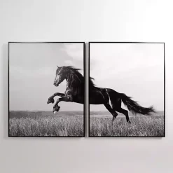 Kirklands Home Horse Diptych Framed Canvas Art Prints, Set of 2