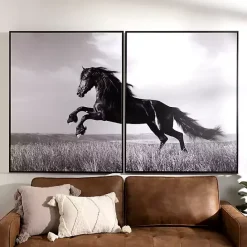 Kirklands Home Horse Diptych Framed Canvas Art Prints, Set of 2