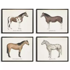 Best Kirklands Home Horses Framed Art Prints, Set of 4 White