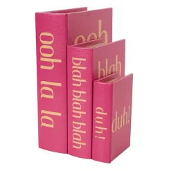 Kirklands Home Hot Pink Ooh La La Book Boxes, Set of 3