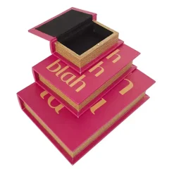 Kirklands Home Hot Pink Ooh La La Book Boxes, Set of 3