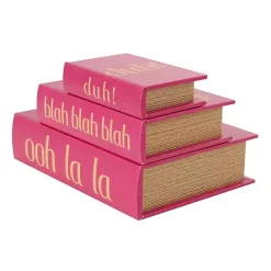 Kirklands Home Hot Pink Ooh La La Book Boxes, Set of 3