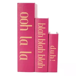 Kirklands Home Hot Pink Ooh La La Book Boxes, Set of 3
