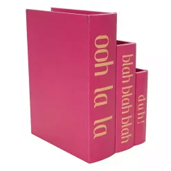 Kirklands Home Hot Pink Ooh La La Book Boxes, Set of 3