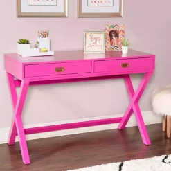 Online Kirklands Home Hot Wood 2-Drawer Peggy Desk Pink