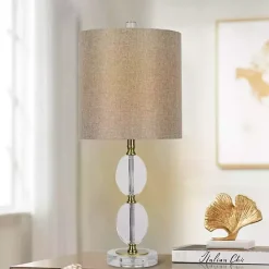 Best Kirklands Home Hourglass Crystal and Gold Metal Table Lamp