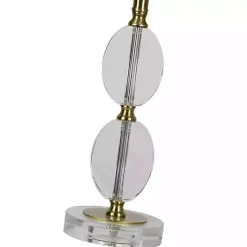 Best Kirklands Home Hourglass Crystal and Gold Metal Table Lamp