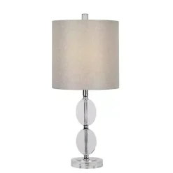 Discount Kirklands Home Hourglass Crystal and Silver Metal Table Lamp