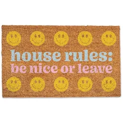 Kirklands Home House Rules: Be Nice or Leave Coir Doormat