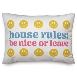 Sale Kirklands Home House Rules: Be Nice or Leave Lumbar Pillow