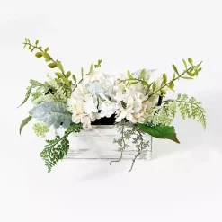Discount Kirklands Home Hydrangea Arrangement in White Planter
