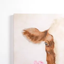 Outlet Kirklands Home Hydrangea Cow Canvas Art Print