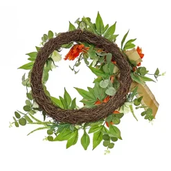 Clearance Kirklands Home Hydrangeas and Roses Harvest Wreath