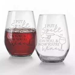 Best Kirklands Home I Put a Spell On You Halloween Glasses, Set of 2 Clear