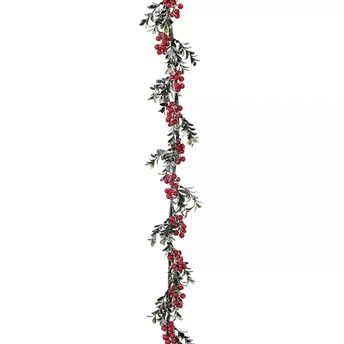 Clearance Kirklands Home Iced Berry and Boxwood Waterproof Garland