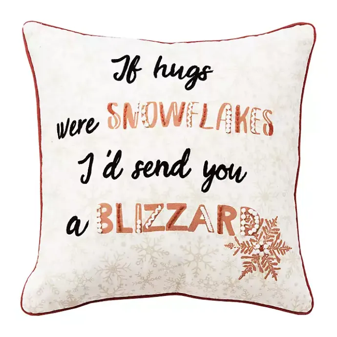 Discount Kirklands Home If Hugs were Snowflakes Christmas Throw Pillow White