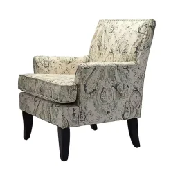 Best Kirklands Home Indigo and Yellow Floral Upholstered Accent Chair