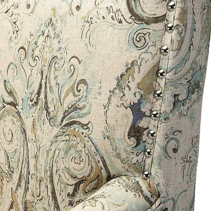 Best Kirklands Home Indigo and Yellow Floral Upholstered Accent Chair