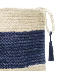 Best Kirklands Home Indigo Bold Striped Jute Basket, 19 in.
