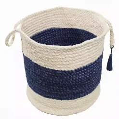 Best Kirklands Home Indigo Bold Striped Jute Basket, 19 in.