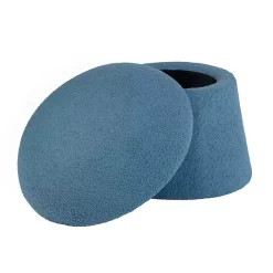 Sale Kirklands Home Indigo Boucle Mushroom Storage Ottoman Blue