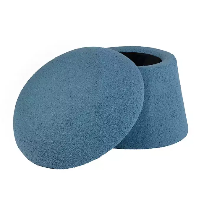Sale Kirklands Home Indigo Boucle Mushroom Storage Ottoman Blue