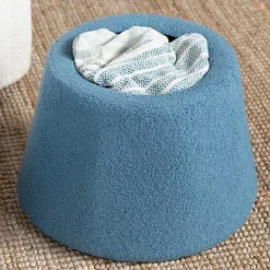 Sale Kirklands Home Indigo Boucle Mushroom Storage Ottoman Blue