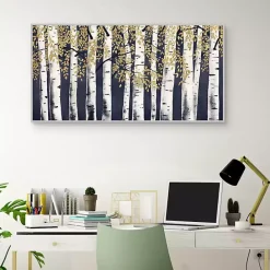 Best Kirklands Home Indigo Fresh Forest Framed Canvas Art Print Blue