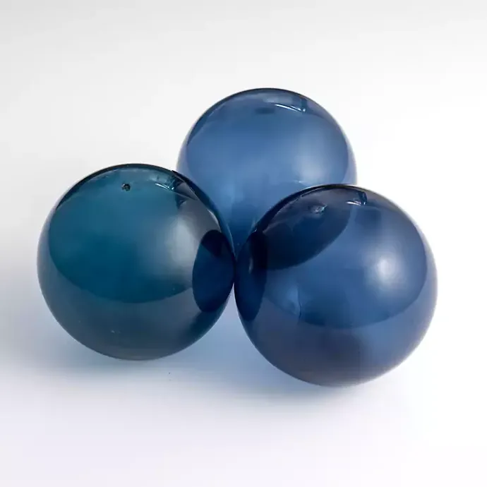 Hot Kirklands Home Indigo Glass Orbs, Set of 3 Blue