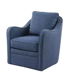 Clearance Kirklands Home Indigo Swivel Upholstered Wide Seat Accent Chair Blue