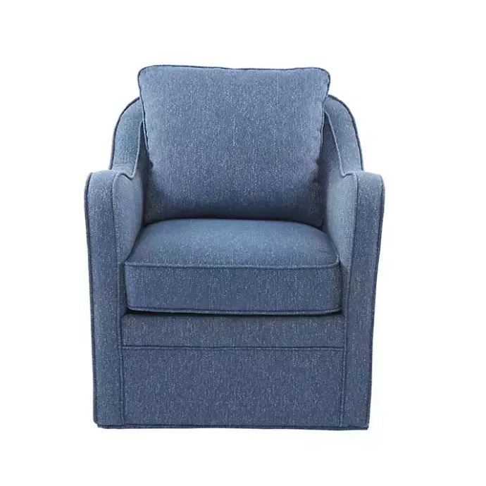 Clearance Kirklands Home Indigo Swivel Upholstered Wide Seat Accent Chair Blue
