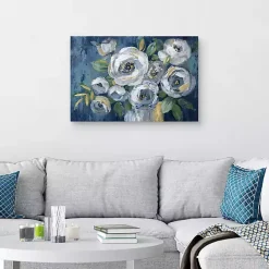 Best Kirklands Home Indigo Touch of Gold Canvas Art Print, 36x24 in. Blue