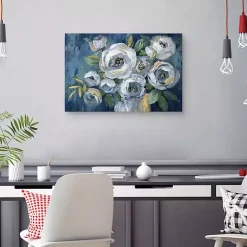 Best Kirklands Home Indigo Touch of Gold Canvas Art Print, 36x24 in. Blue