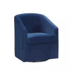 Clearance Kirklands Home Indigo Velvet Swivel Barrel Accent Chair Blue