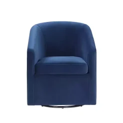 Clearance Kirklands Home Indigo Velvet Swivel Barrel Accent Chair Blue