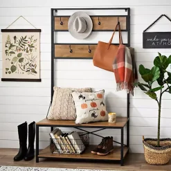 Best Kirklands Home Industrial Metal and Barnwood Hall Tree