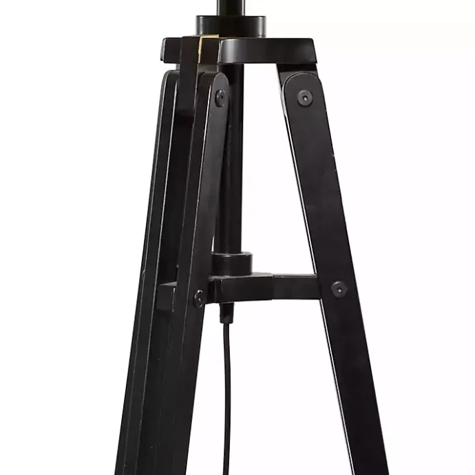 Hot Kirklands Home Industrial Tripod Wooden Floor Lamp Ivory