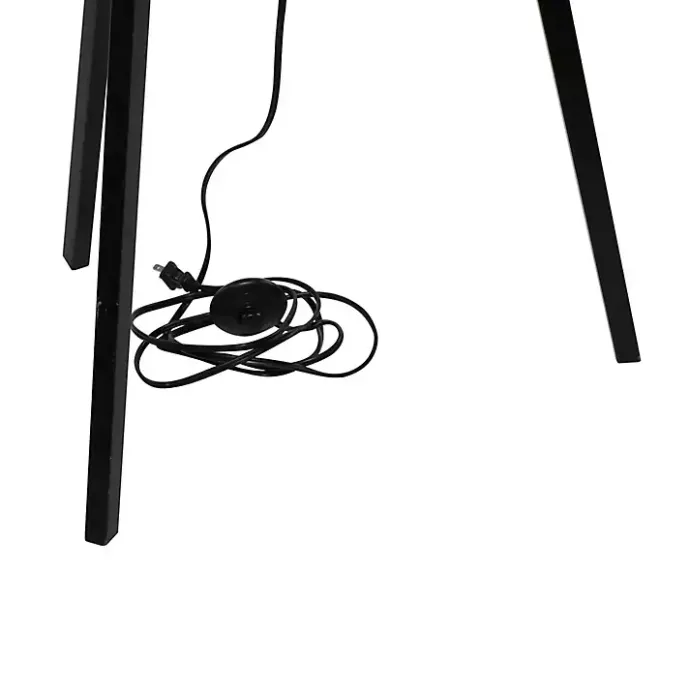 Hot Kirklands Home Industrial Tripod Wooden Floor Lamp Ivory